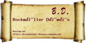 Bockmüller Dömös névjegykártya